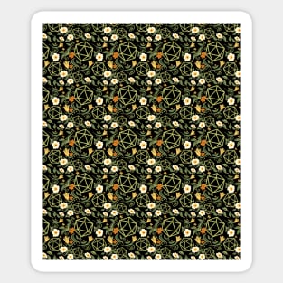 D20 Dice Plants and Flowers Pattern Sticker